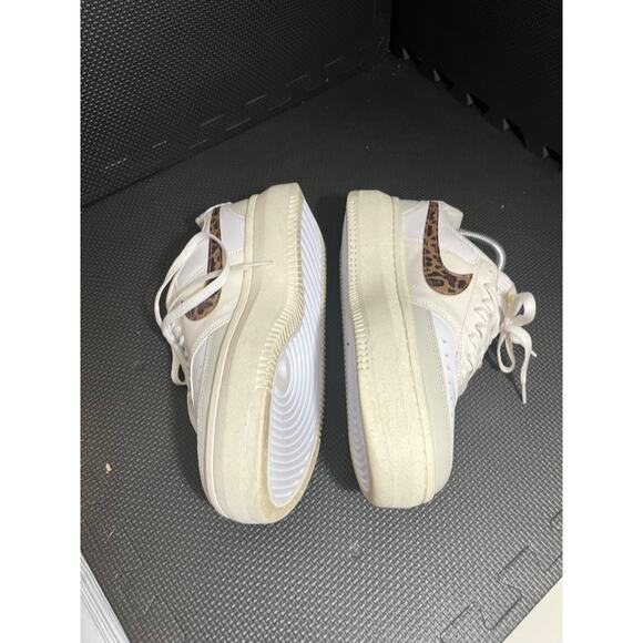 Nike Court Vision Alta Leopard Swoop Leather Lace-Up Sneakers Womens Size 10 - Picture 3 of 7